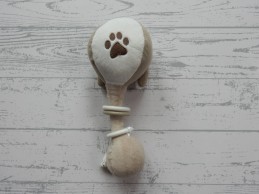 Tiamo rammelaar velours wit beige bruin ringen Sem de Hond