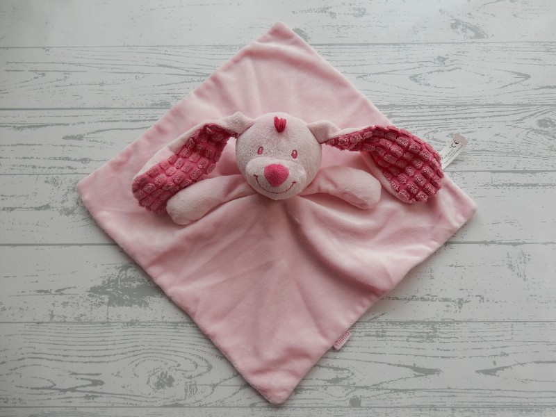 Tiamo knuffeldoek velours roze wafel oren konijn Basic Bunny
