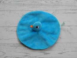 Imagebooks knuffeldoek rond velours blauw kuiken eend vogel