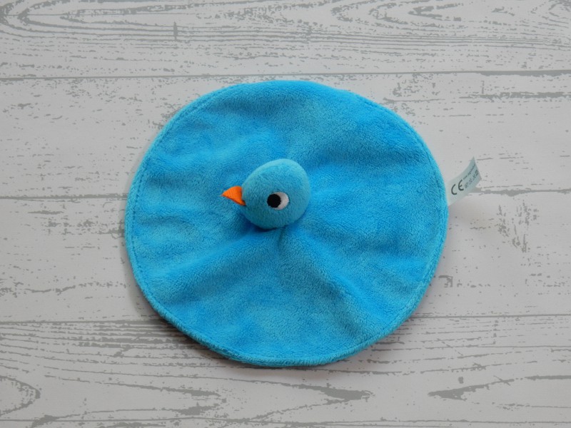 Imagebooks knuffeldoek rond velours blauw kuiken eend vogel