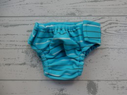 Prenatal zwemluier blauw wit grijs gestreept maat 56-62