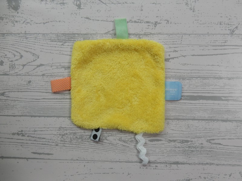 Snoozebaby knuffeldoek labeldoek geel wit Limoncello Zwitsal Neutral