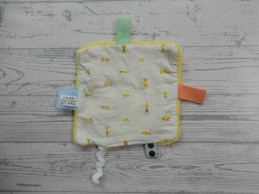 Snoozebaby knuffeldoek labeldoek geel wit Limoncello Zwitsal Neutral