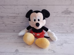 Nicotoy knuffel velours zwart rood geel Mickey Mouse
