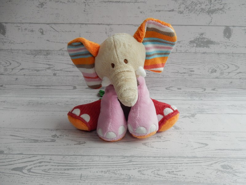 Happy Horse knuffel velours gebreid roze oranje groen olifant Gaby