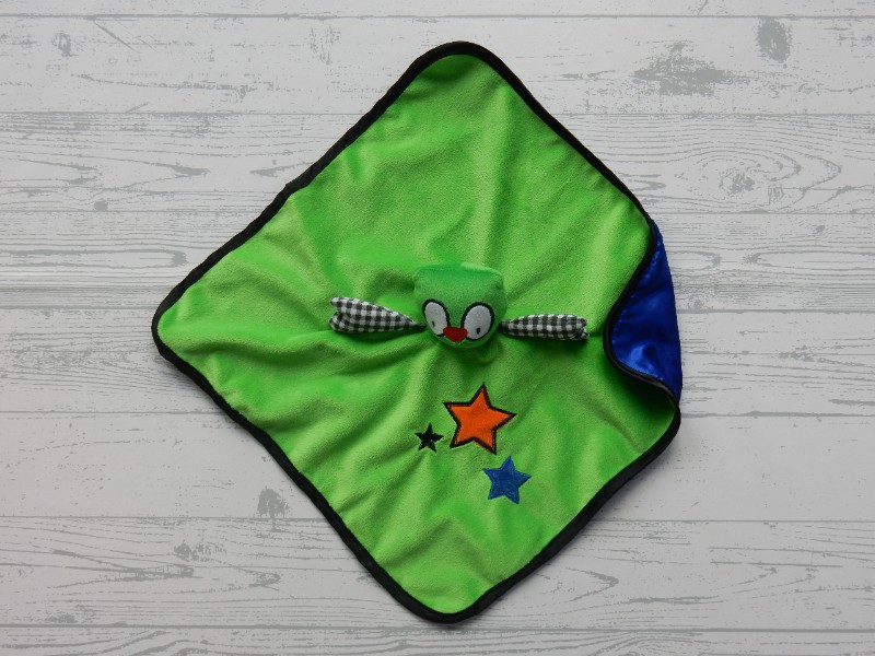 J.i.P JiP knuffeldoek velours satijn groen blauw Uil