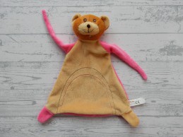 Action Toi Toys knuffeldoek velours beige bruin roze Beer