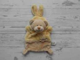 Grain de Ble Zannier knuffeldoek velours bruin geel beer konijn