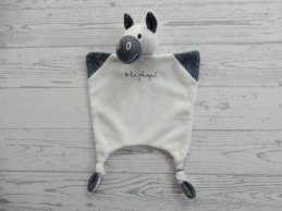 Happy Horse knuffeldoek velours wit blauw zebra Zsa Zsa