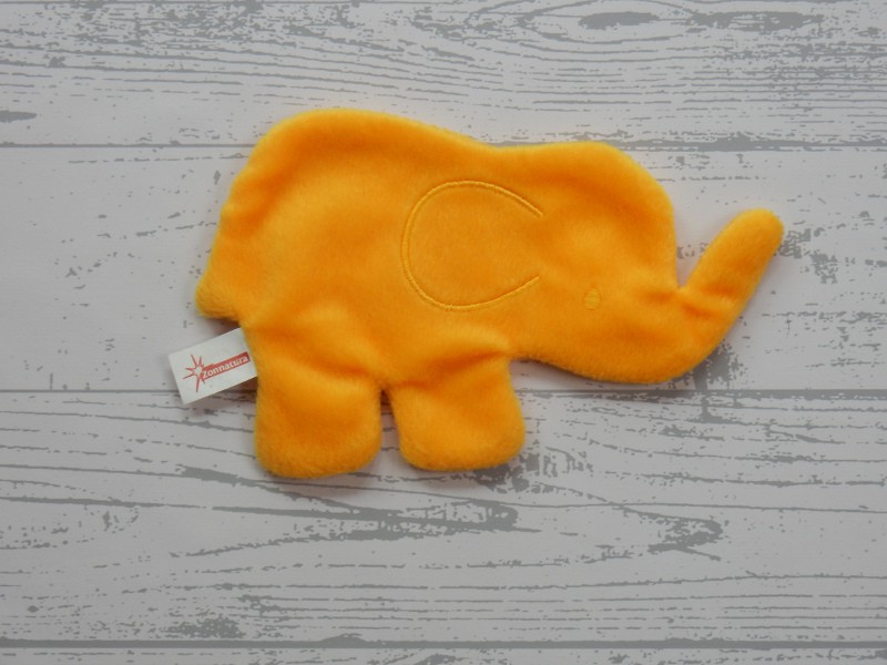 Zonnatura knuffeldoek velours knisper geel oranje olifant