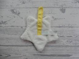 Zwitsal speendoekje velours wit geel ster