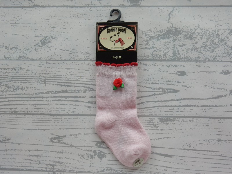 Bonnie Doon Lace Cuff sock Pink Panther Red