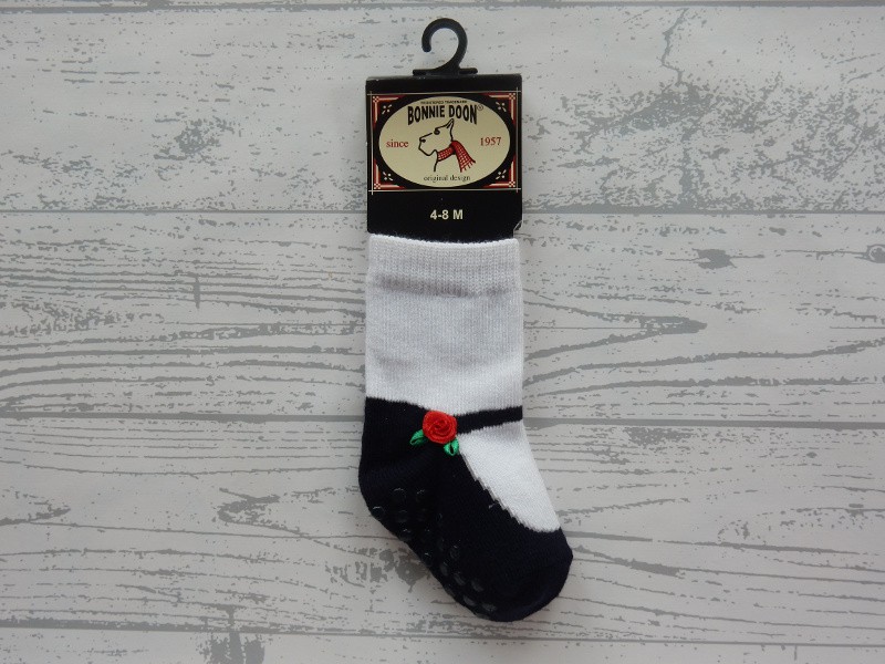 Bonnie Doon Ballerina Rose sock anti slip Navy maat 8-12 mnd