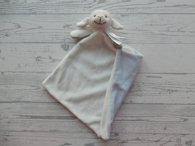 Happy Horse knuffeldoek velours wit blauw lam Lotus
