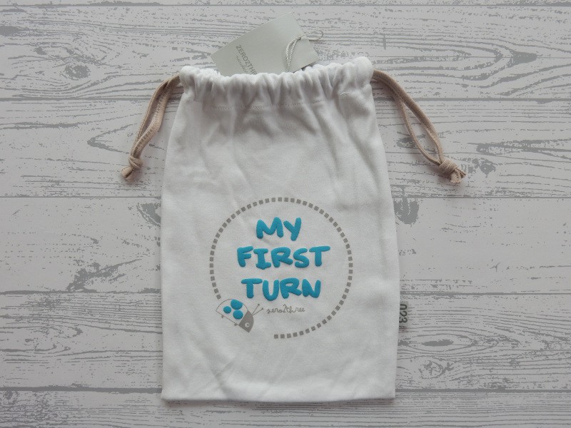 Zero2three opbergzak luierzakje ecru beige turkoois My first turn