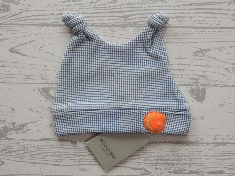 Zero2three babymuts blauw wit stippen Hipster maat 50-56