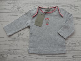 Zero2three longsleeve lichtgrijs melange donkergrijs fel roze Super Hero