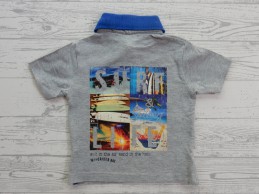 Dirkje poloshirt grijs blauw print opdruk maat 62