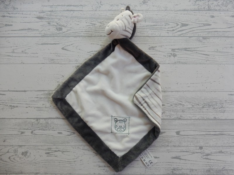 Action ZD trading knuffeldoek velours wit grijs zebra
