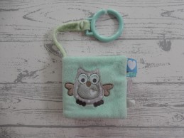 Tiamo buggyboekje velours mintgroen grijs wit Uil