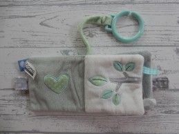 Tiamo buggyboekje velours mintgroen grijs wit Uil