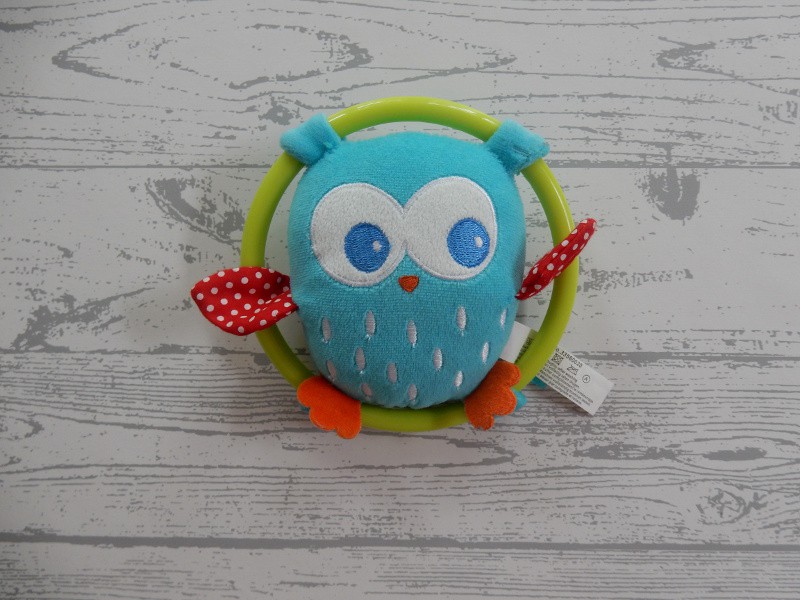 Hema rammelaar ring velours blauw groen Uil