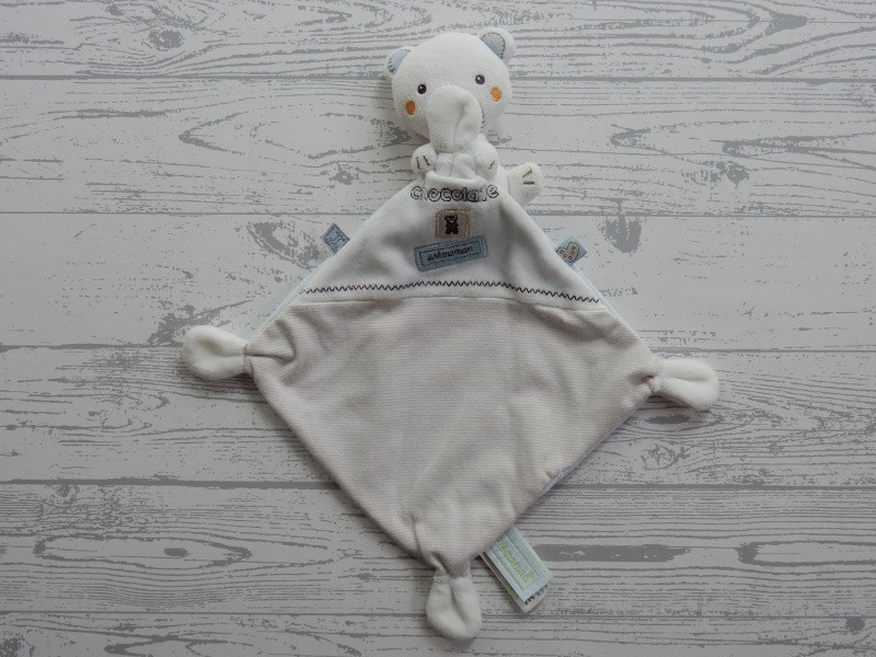Premaman doudou knuffeldoek velours beige blauw chocolate beer