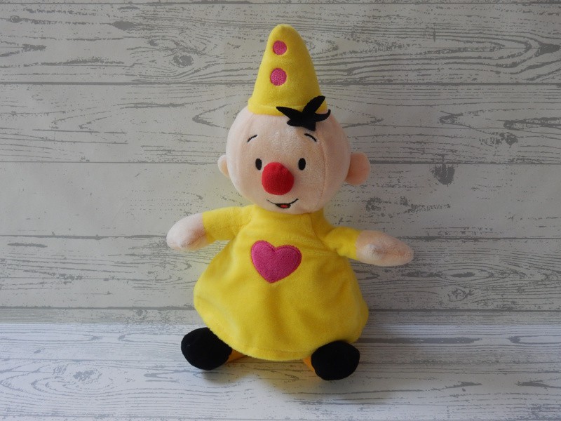 Bumba Studio 100 knuffel rammelaar velours geel roze 30 cm