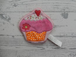 Hema knuffeldoek knisperdoekje knisper velours roze cupcake