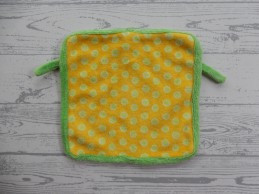 Prenatal Okide knuffeldoek velours groen geel stippen