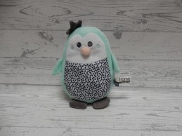 Tiamo Hello Little One knuffel velours mint grijs Pinguin 22 cm
