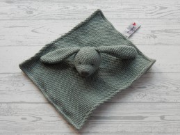Prenatal knuffeldoek velours gebreid groen Poppy
