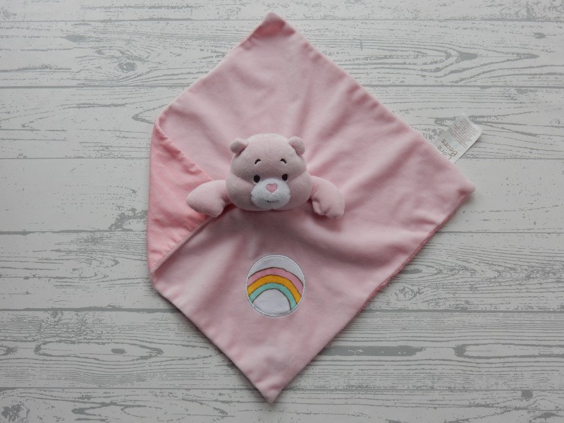Care Bears Troetelbeertjes knuffeldoek velours roze regenboog