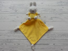 Nijntje knuffeldoek velours geel wit