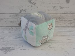 Tiamo knuffel kubus velours mintgroen grijs wit Uil