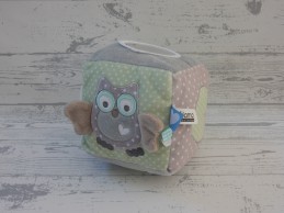 Tiamo knuffel kubus velours mintgroen grijs wit Uil