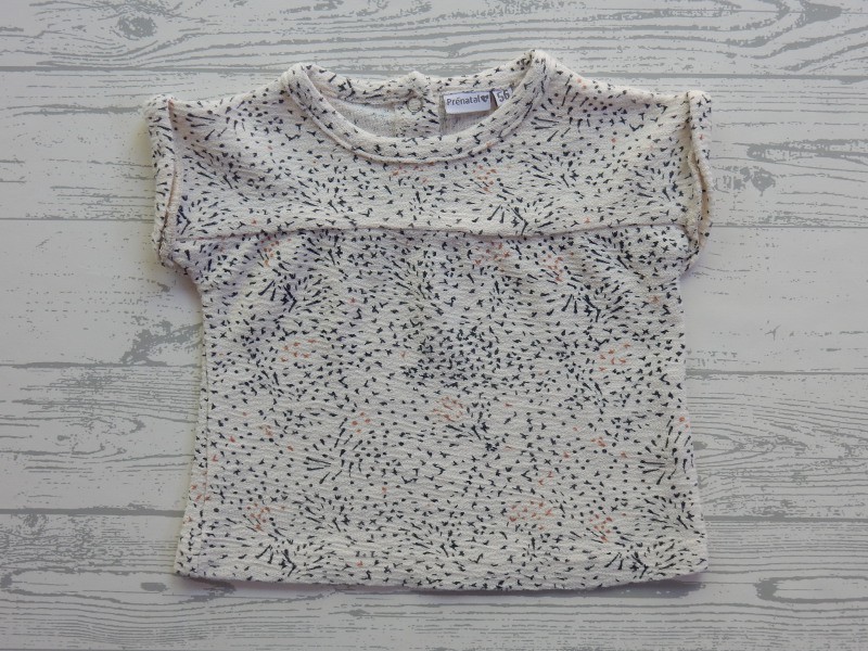 Prenatal t-shirt ecru bruin donkergrijs dessin maat 56