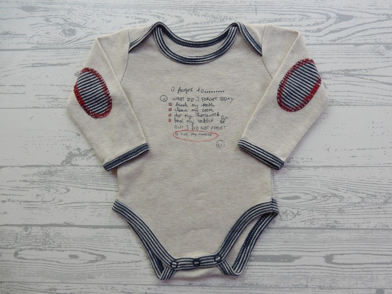 Hema romper lange mouw ecru blauw I Forgot To maat 50