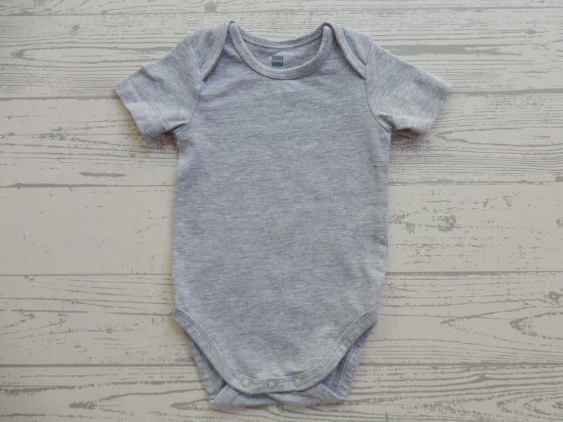 Hema romper korte mouw grijs melange maat 62-68