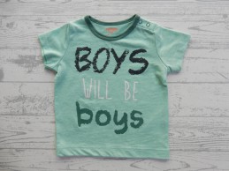 Hema baby t-shirt lichtgroen groen Boys will be Boys maat 62