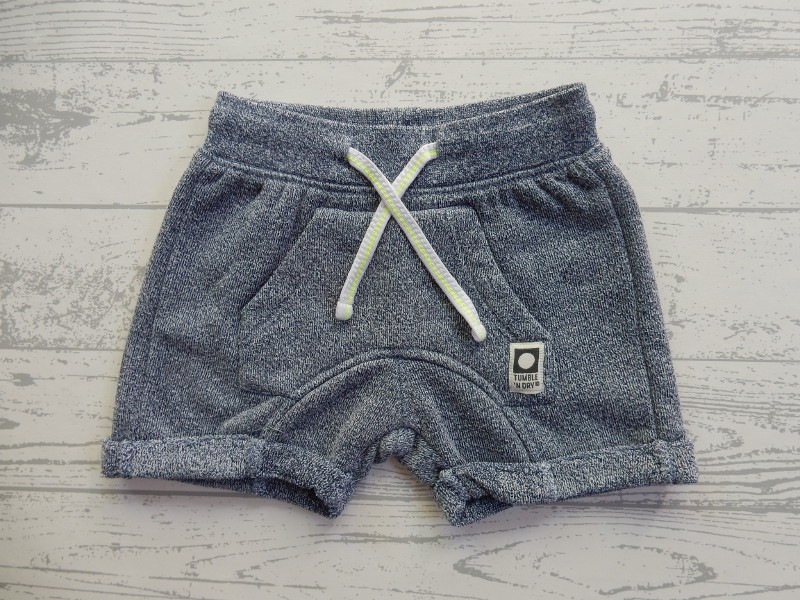 Tumble 'n Dry short sweatstof blauw melange maat 62