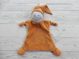 Evora Playing Kids knuffeldoek velours oranje bruin spookje tutpopje