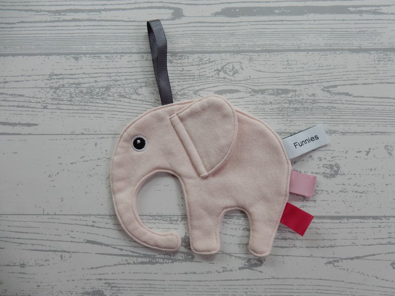 Funnies speendoek knuffeldoek tricot blush roze Olifant Ollie