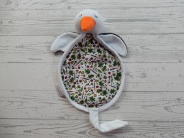 I Amsterdam knuffeldoek knuffellap velours wit zwart Ooievaar