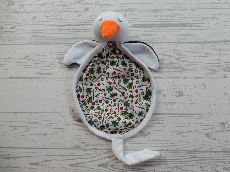 I Amsterdam knuffeldoek knuffellap velours wit zwart Ooievaar