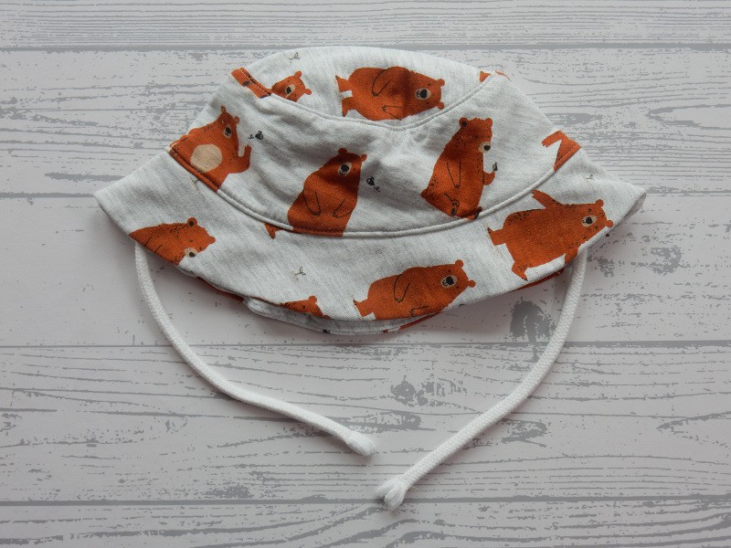 Baby Club zonnehoed tricot lichtgrijs melange bruin beren