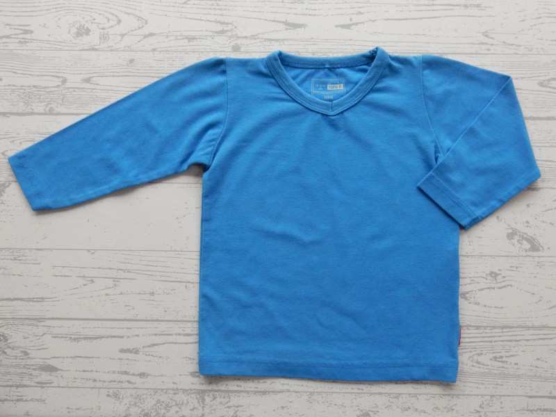 Name it longsleeve tricot basic shirt blauw v-hals Vuxi mini maat 80