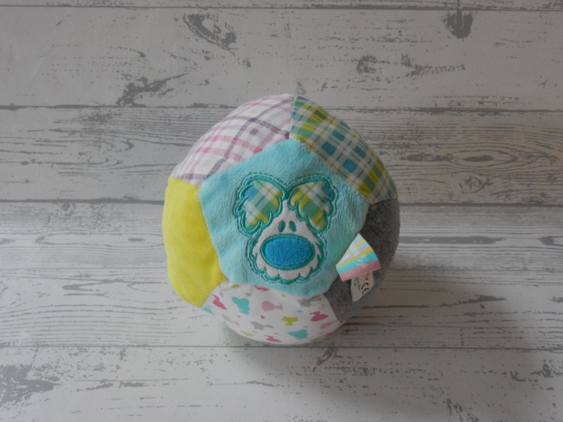 Woezel en Pip bal rammelaar velours blauw lime roze