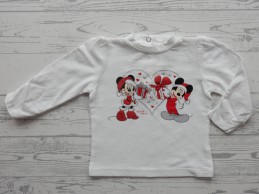 Disney longsleeve wit Minnie Mickey kerst maat 56-62