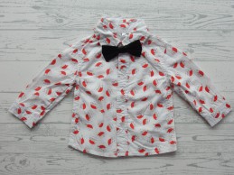 Blouse overhemd wit rood...